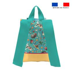 Kit sac à dos enfant personnalisé - Hippo surf - Création Stillistic