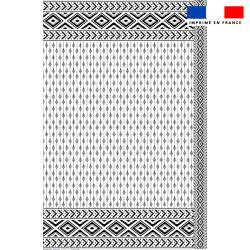 Coupon 135x200 cm de mousseline pour poncho de plage motif ethnique