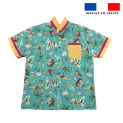 Patron chemise enfant imprimé hippo surf - Création Stillistic