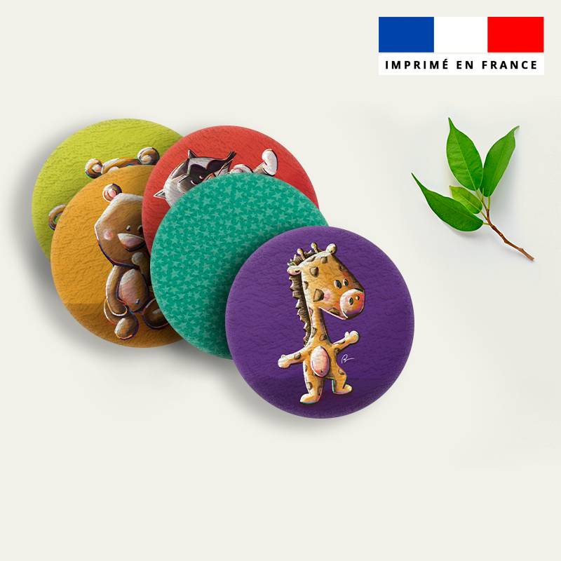 Coupon lingettes lavables rondes motif animaux - Création Stillistic