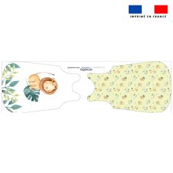 Coupon pour gigoteuse motif safari lion aquarelle