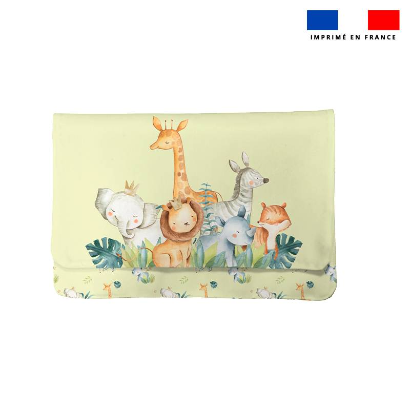 Kit pochette ardoise motif safari animaux aquarelle