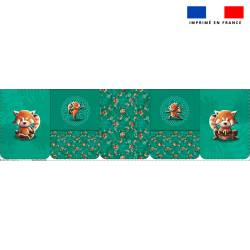 Lot de 5 coupons éponge pour serviettes de table pour enfant motif panda roux yoga - Création Stillistic