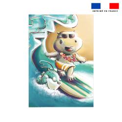 Coupon couverture imprimé hippo surf - Création Stillistic