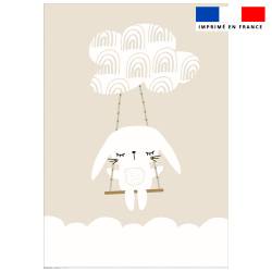 Coupon pour couette imprimé lapin sous les nuages