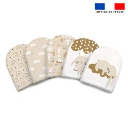 Kit mini-gants nettoyants motif lapin dans les nuages