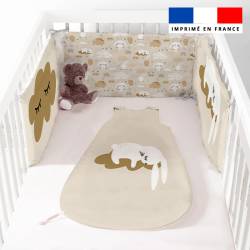 Coupon pour tour de lit motif lapin dans les nuages