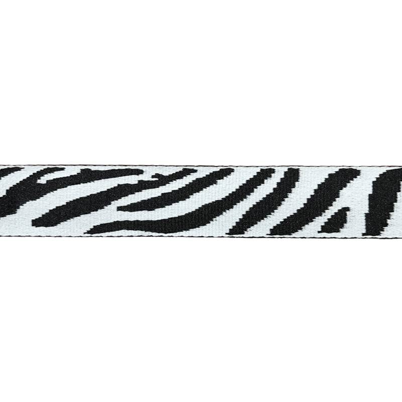 Sangle motif zébre 38mm noir et blanc