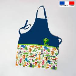 Patron imprimé pour tablier enfant motif jungle color