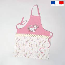 Patron imprimé pour tablier enfant motif licorne rose