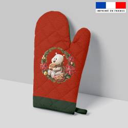 Kit manique réversible imprimé ours Noel - Création Stillistic