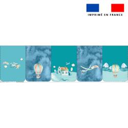 Lot de 5 coupons éponge pour serviettes de table pour enfant motif montgolfière aquarelle