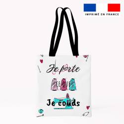 Coupon pour tote-bag motif citation je porte ce que je couds