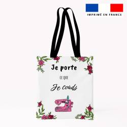 Coupon pour tote-bag motif citation je porte ce que je couds