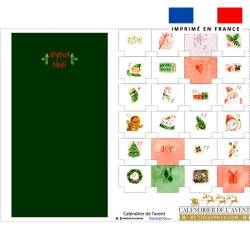 Coupon pour Calendrier de l'avent motif Noel aquarelle