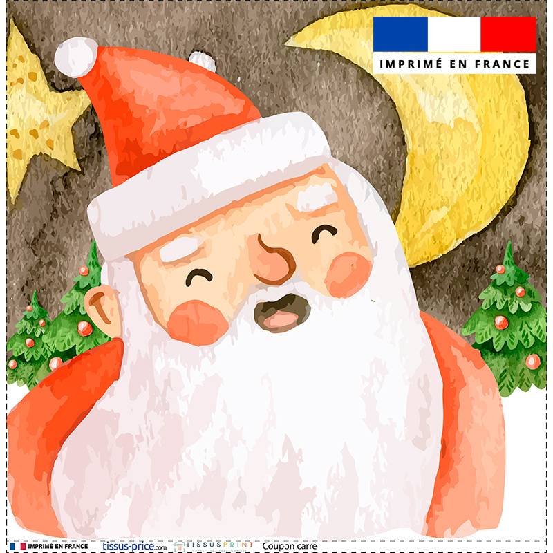 Coupon 45x45 cm motif Noel aquarelle