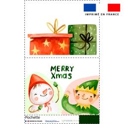 Kit pochette motif Noel aquarelle