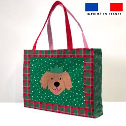 Kit couture sac cabas motif chien de Noel