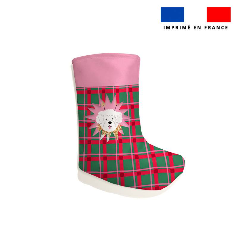 Kit chaussette de noel motif chien de Noel