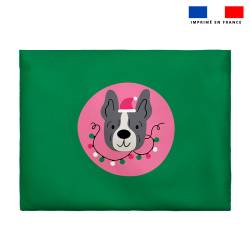 Coupon pour enveloppe en tissu motif chien de Noel