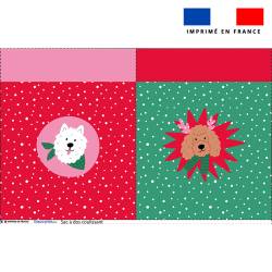 Kit sac à dos coulissant motif chien de Noel