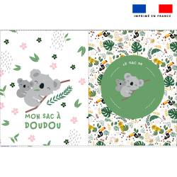 Kit sac à jouets motif baby koala
 Matière-Velours blanc cassé 410 gr/m² - 138cm Taille Kit-L