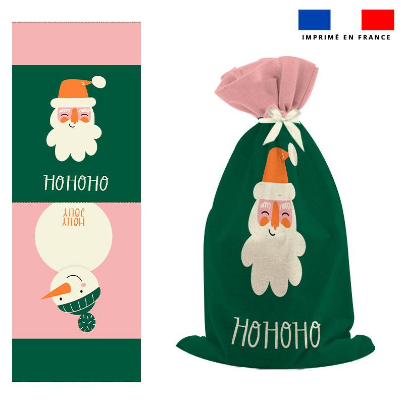 Kit hotte de Noel bleu givré motif ambiance Noel