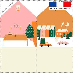 Coupon pour enveloppe en tissu motif ambiance Noel