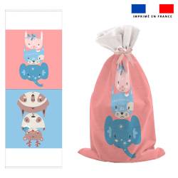 Kit hotte de Noel motif animaux pastel