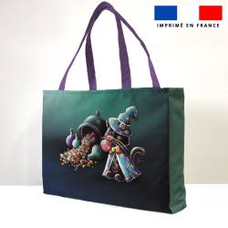 Kit couture sac cabas motif chat bonbons - Création Stillistic