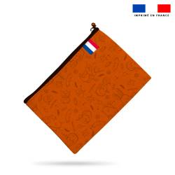 Kit pochette motif fantôme orange - Création Stillistic