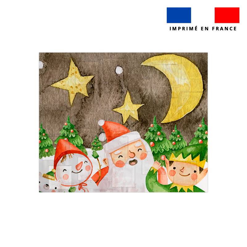 Coupon pour Calendrier de l'avent Paysage motif noel aquarelle