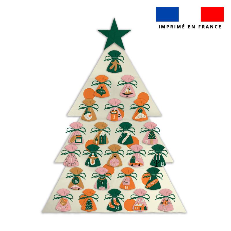 Coupon pour Calendrier de l'avent Sapin motif ambiance Noel