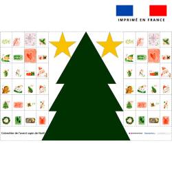 Coupon pour Calendrier de l'avent Sapin motif noel aquarelle