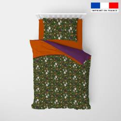 Coupon pour couette imprimé fantômes verts - Création Stillistic