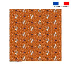 Coupon pour nappe carrée motif fantôme orange - Création Stillistic