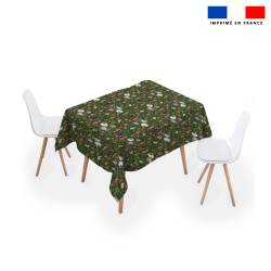 Coupon pour nappe carrée motif fantôme vert - Création Stillistic