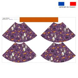 Kit jupe enfant motif fantôme violet - Création Stillistic