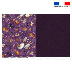 Kit sac à dos coulissant motif fantôme violet - Création Stillistic