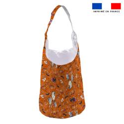 Kit sac seau motif fantôme orange - Création Stillistic