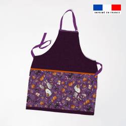 Patron imprimé pour tablier enfant motif fantôme violet - Création Stillistic