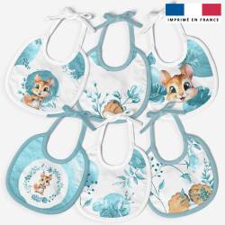 Kit bavoirs en éponge motif écureuil aquarelle