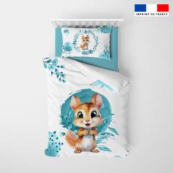 Coupon pour couette imprimé écureuil aquarelle