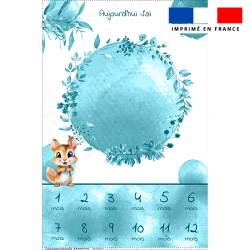 Coupon pour couverture mensuelle bébé motif écureuil aquarelle