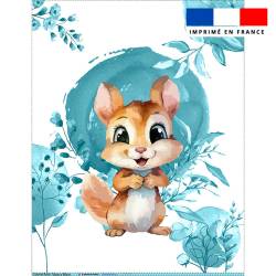 Coupon couverture imprimé écureuil aquarelle