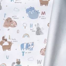 Tissu imperméable type ciré blanc motif animaux