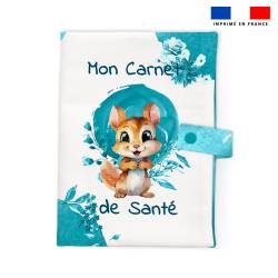 Patron imprimé pour protège carnet de santé motif écureuil aquarelle