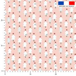 Sapin et étoile - Fond rose