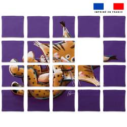 Patron imprimé pour jeu de puzzle 2 en 1 motif singe et lynx - Création Stillistic