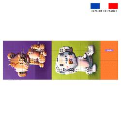 Patron imprimé pour jeu de puzzle 2 en 1 motif dalmatien et hyène - Création Stillistic